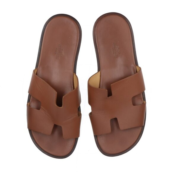 Men\'s Brown Leather Slide Sandals main image 6